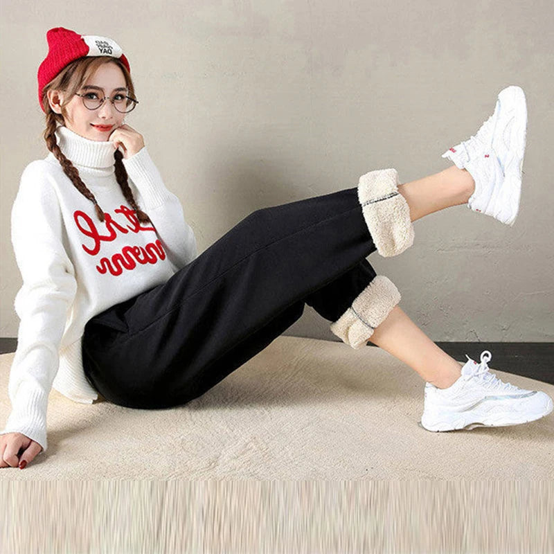 Winter Women Harem Pants Warm Fleece Casual Joggers