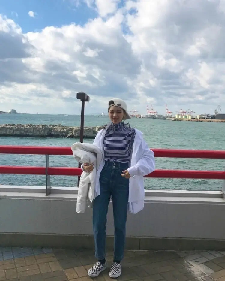 Zadily Women's White Oversize Shirt Long Sleeve Chic