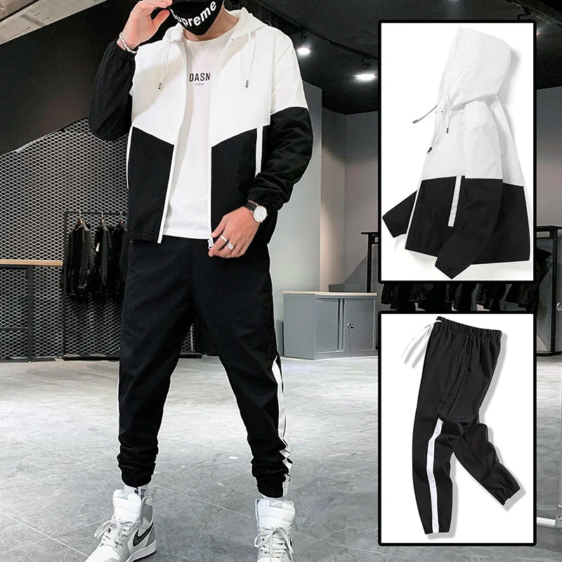 Men’s Tracksuit Set – Hooded Jacket & Joggers