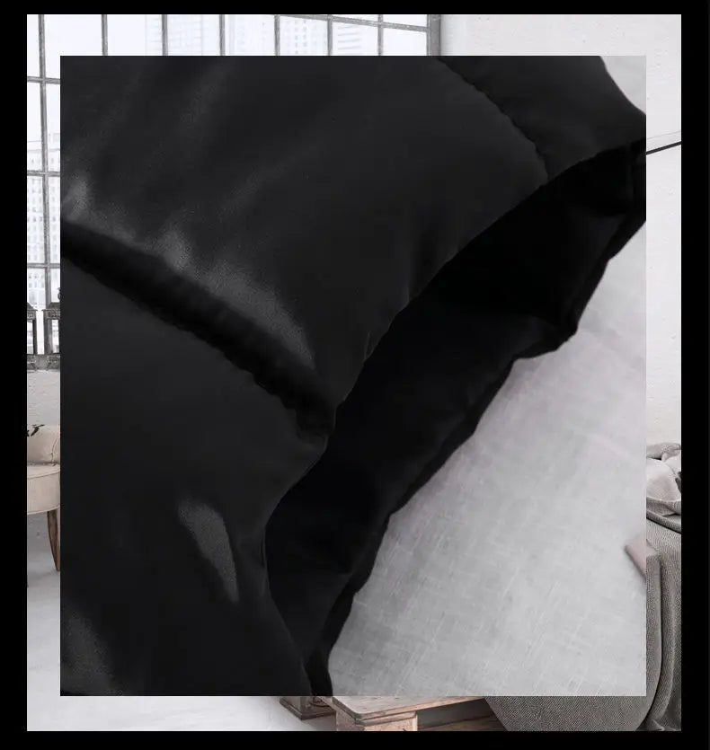 Men White Slim Vest Jacket Stand Collar Puffer Waistcoat