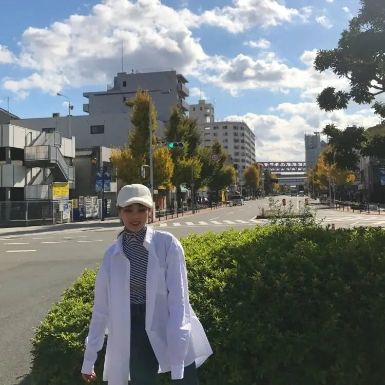 Zadily Women's White Oversize Shirt Long Sleeve Chic