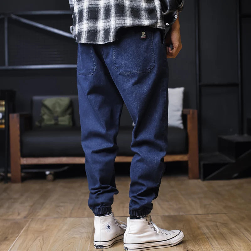 oose plus size men’s jeans with streetwear cargo style and anklelength design