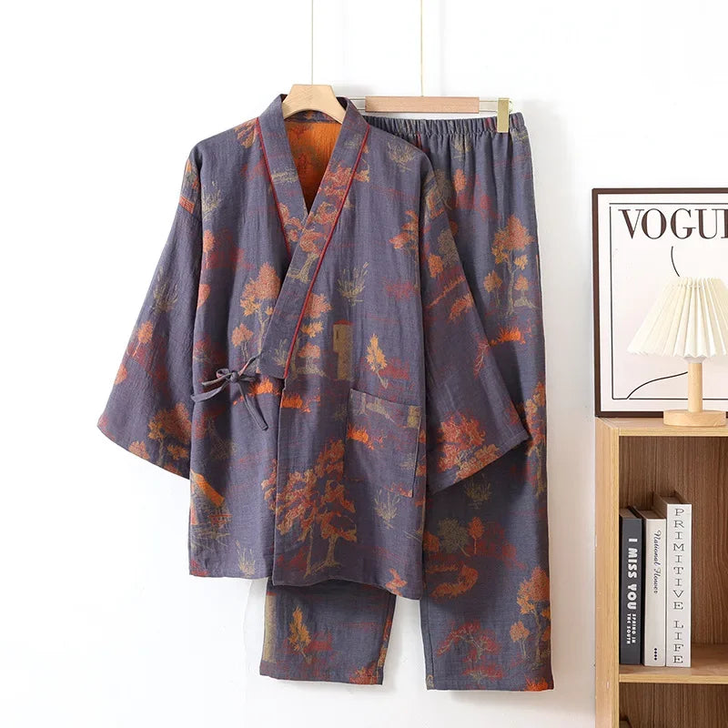 Men's Cotton Kimono Robe – Spring Roomwear