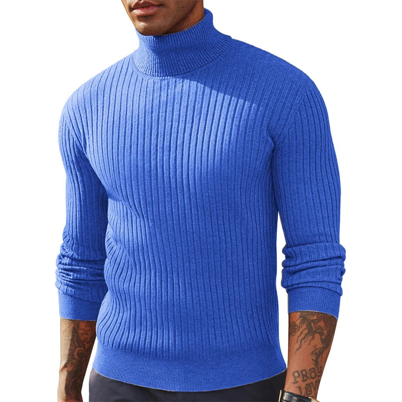 Autumn men’s slim fit turtleneck sweater, warm & thick