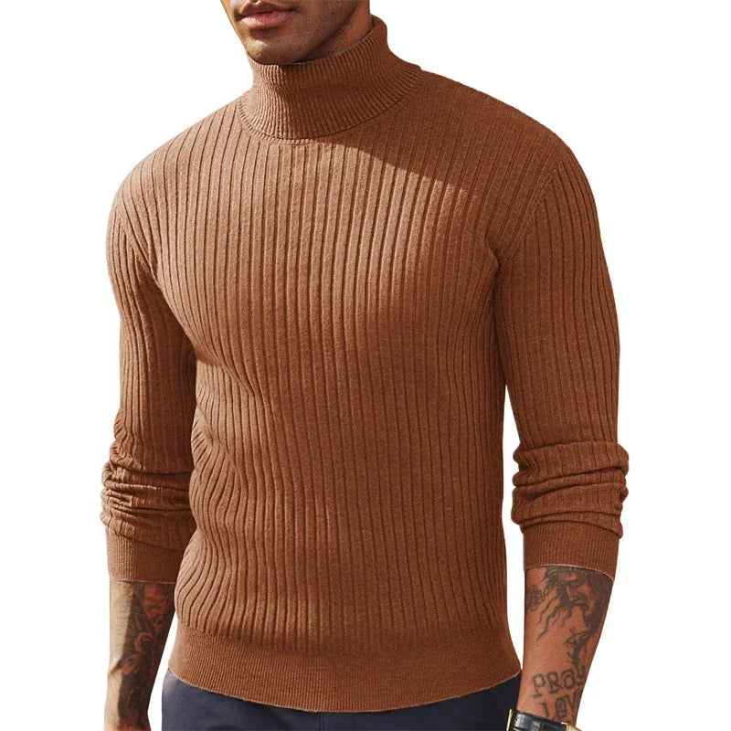 Autumn men’s slim fit turtleneck sweater, warm & thick