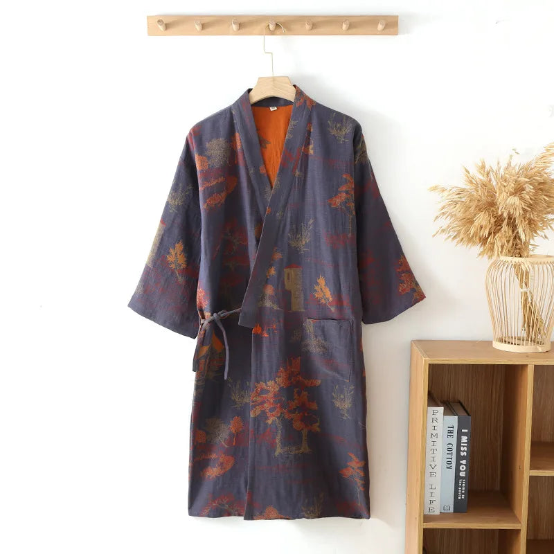 Men's Cotton Kimono Robe – Spring Roomwear