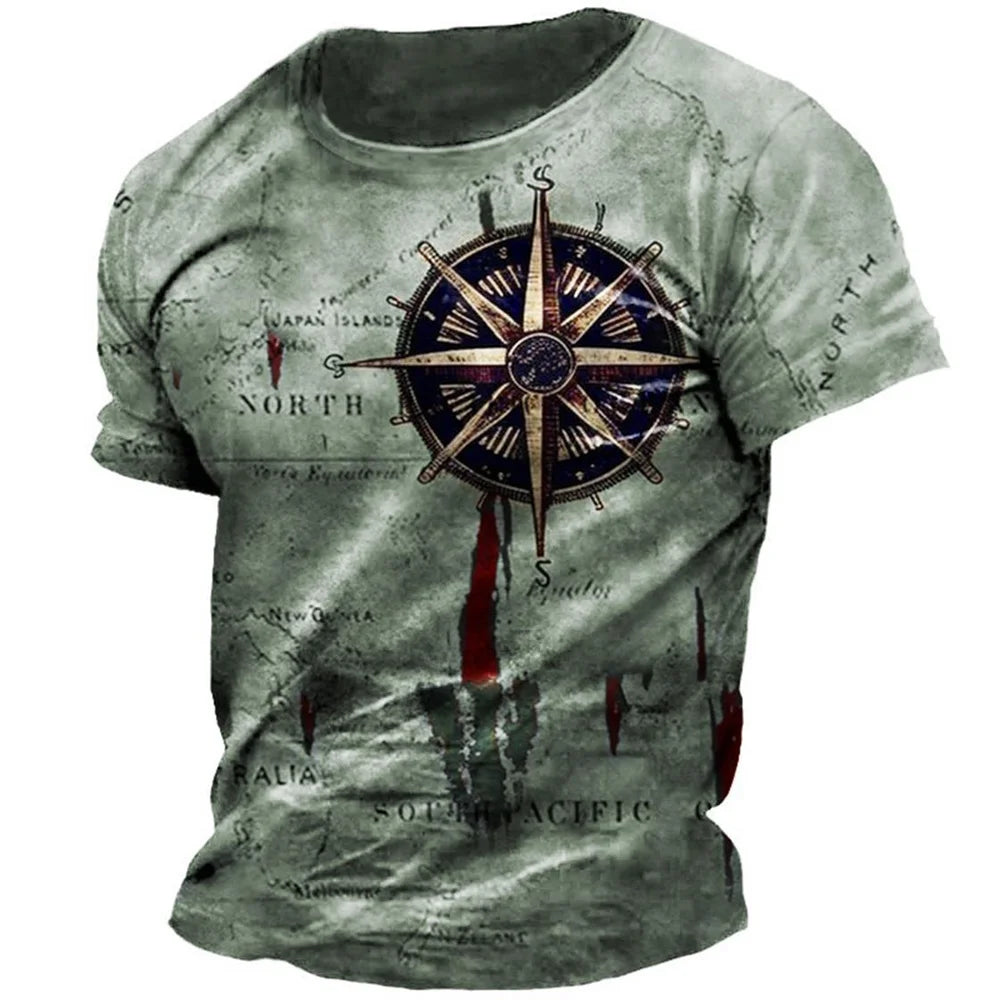 Men's Nautical Compass Tee – Summer Casual