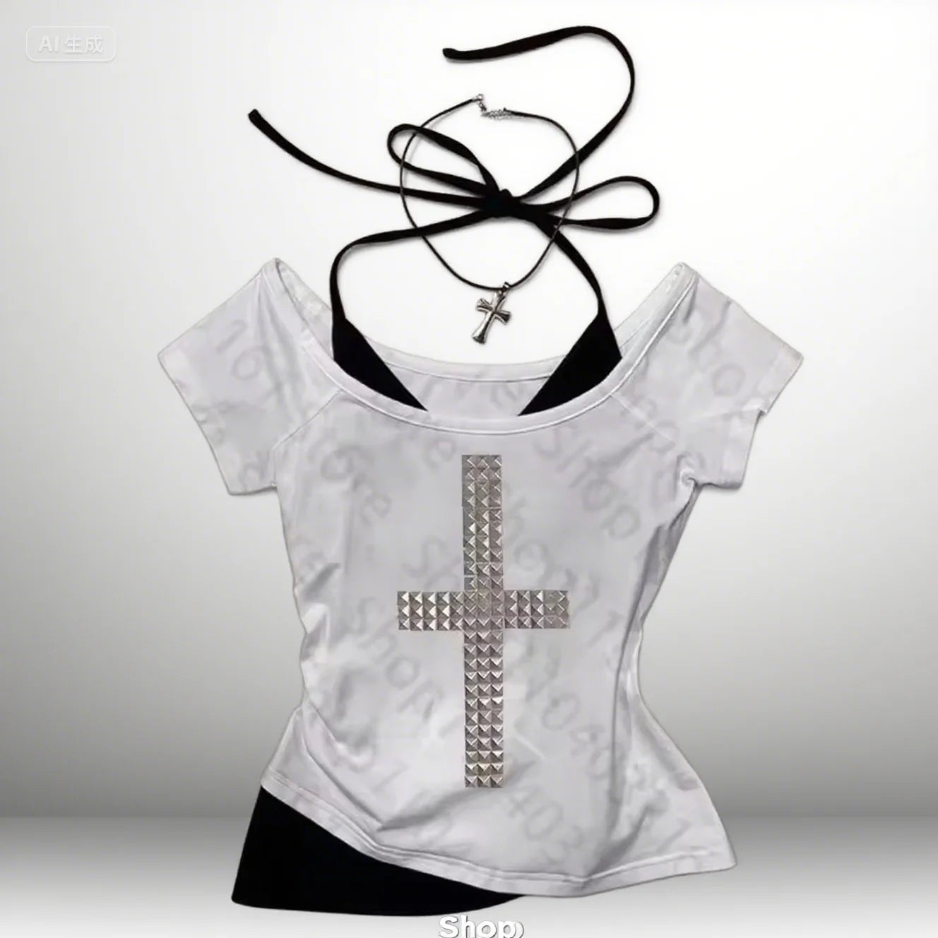 Gothic Punk Emo Crop Top – Y2K Harajuku Tee