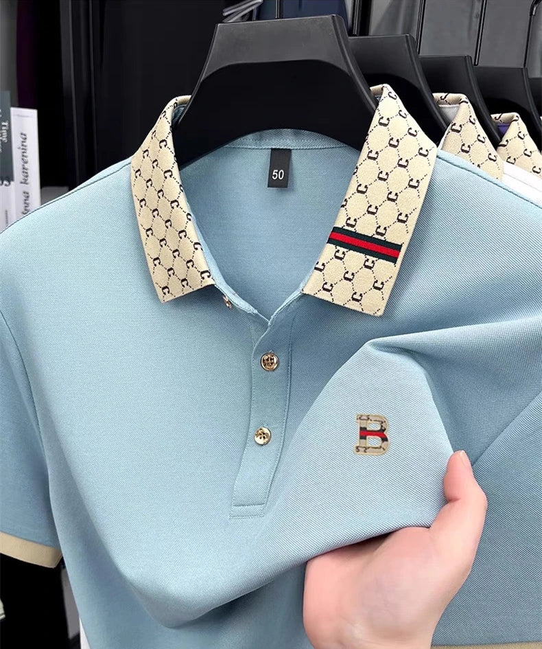 Luxury B letter polo shirt men summer fashion