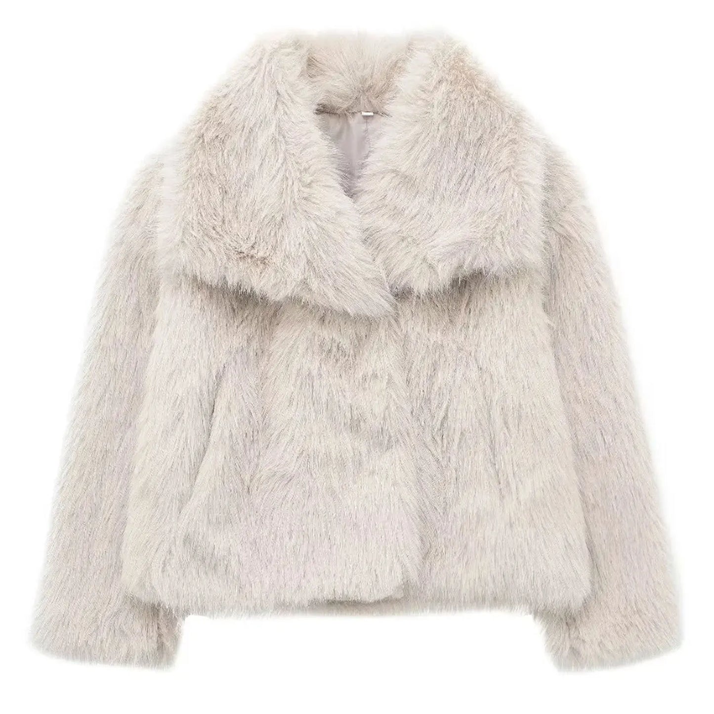 HH Women Faux Fur Coat – Warm Fluffy Jacket