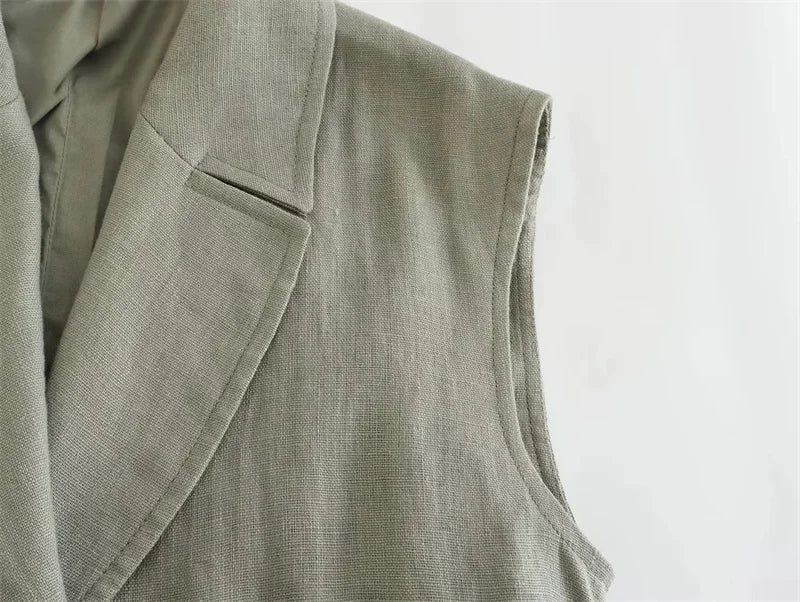 Women 2-Piece Summer Pants Set – Chic Vest & Wide Leg