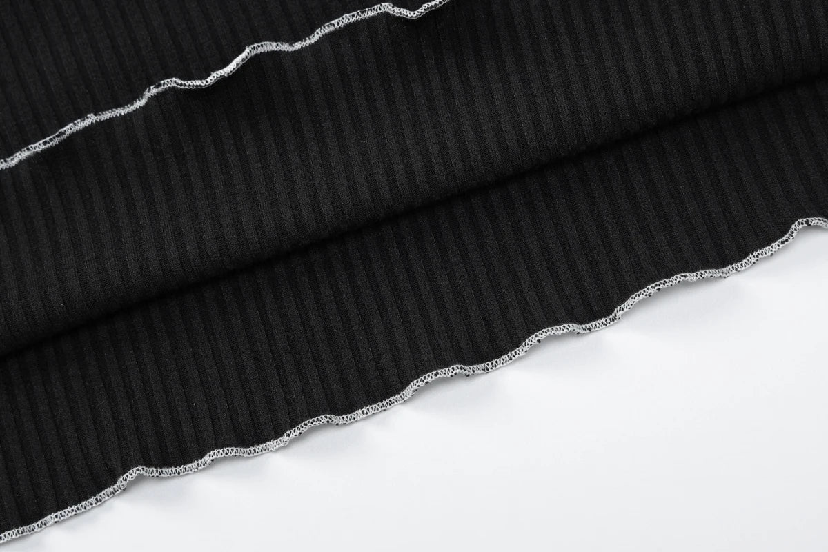 Dulzura Women’s Autumn Mini Dress – O-Neck, Long Sleeve, Ruffle Patchwork