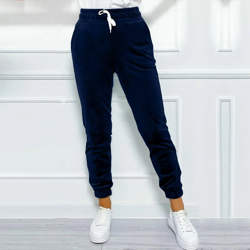 Velvet Joggers Women Warm Casual Fall Winter Pants
