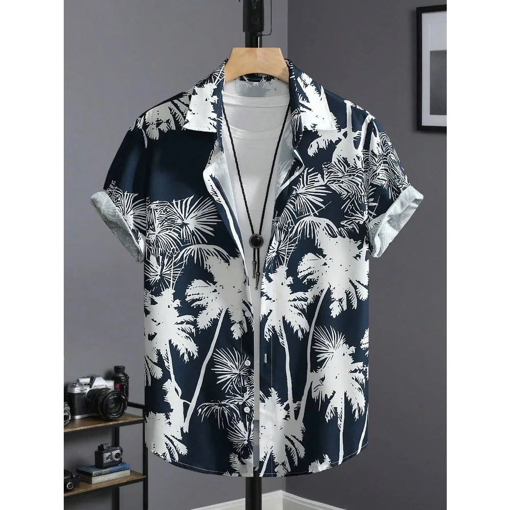 Luxury Hawaiian Shirt Men Vintage Slim Beach Fashion