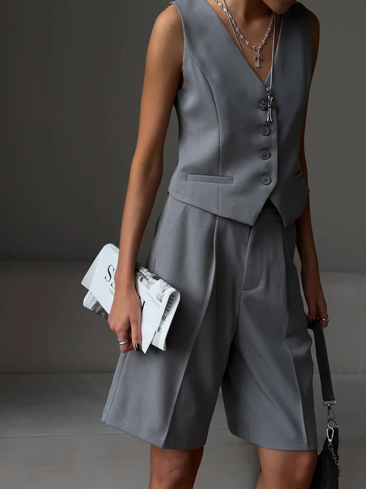 Wolfeel Women's Summer 2-Piece Vest & Shorts Set