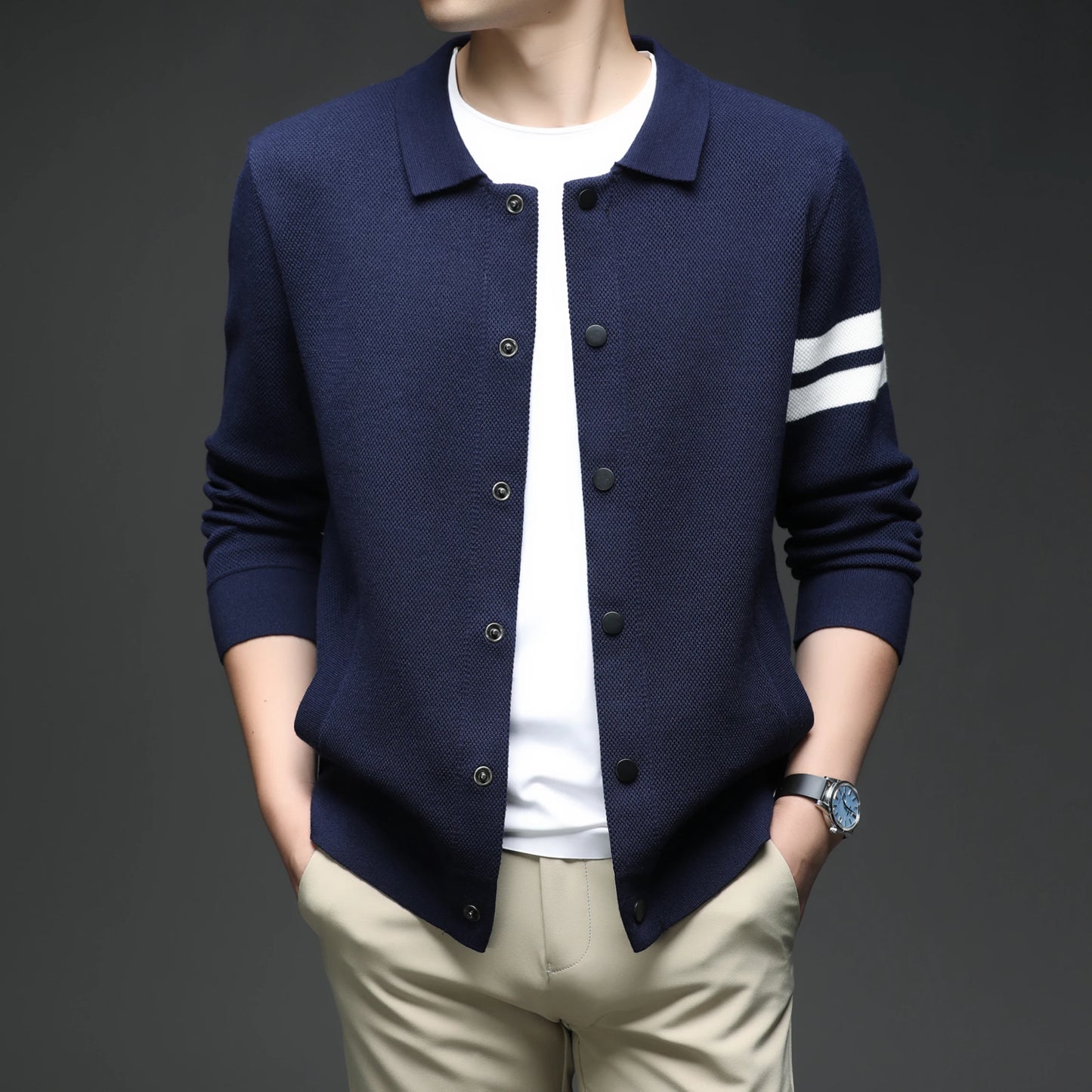 Men's sweater knitted cardigan autumn winter fashion versatile jacket casual