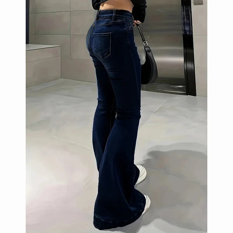 Women's High Waist Flared Jeans Stretch Bootcut Denim Pants