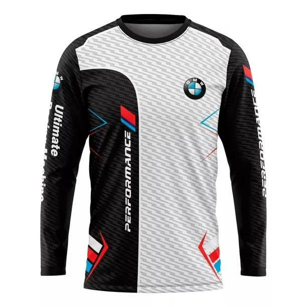 BMW MOTO Racing Cycling Suit Black White Performance Shirt