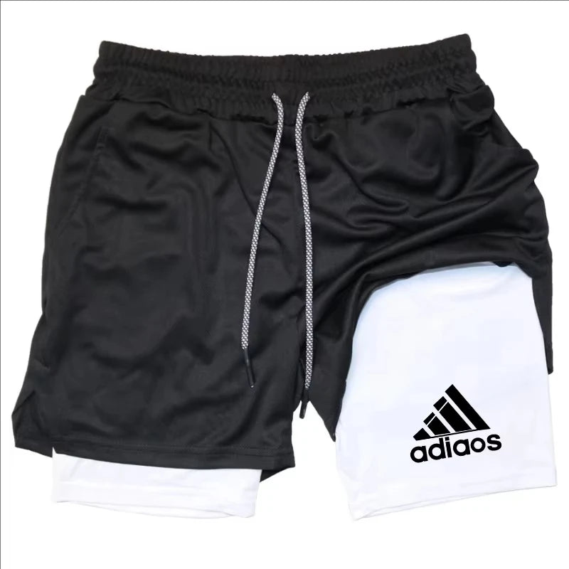 Men's 2-in-1 Compression Gym Shorts Quick Dry
