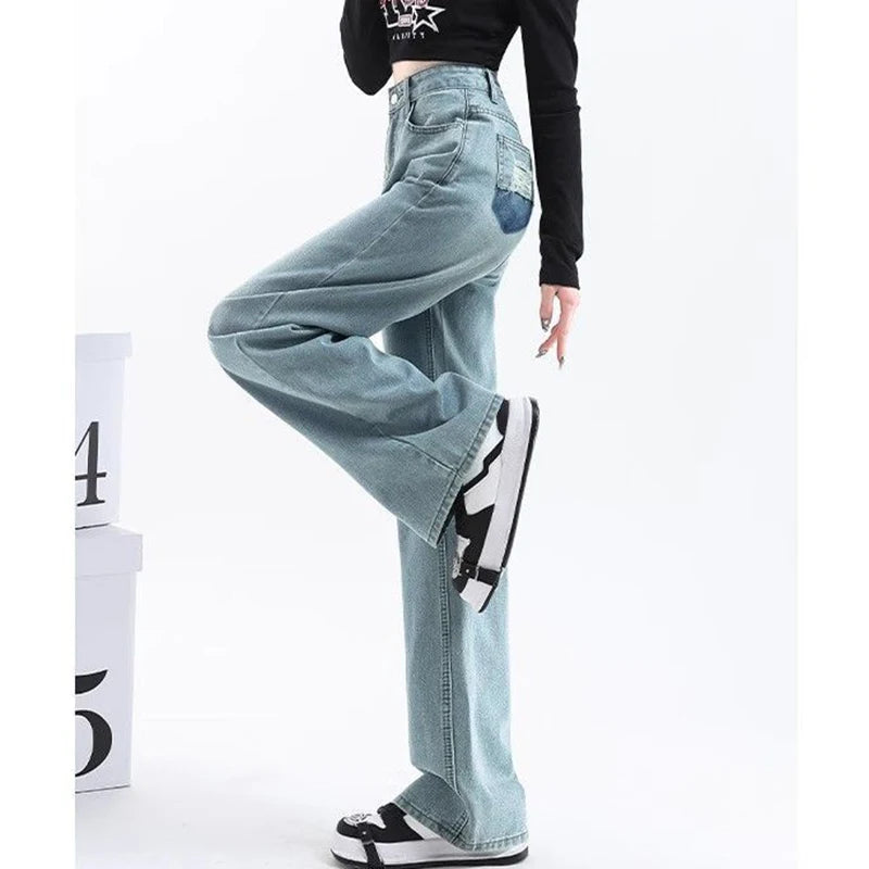 Korean High Waist Wide Leg Jeans for Women