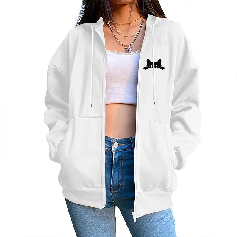 Women Hoodie Zipper Cardigan Casual Fashion Top 2025