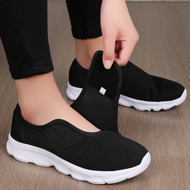Comfortable diabetic walking shoes designed for swollen, wide feet