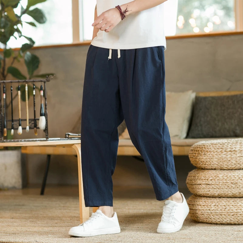 Men's Cotton Linen Casual Street Pants