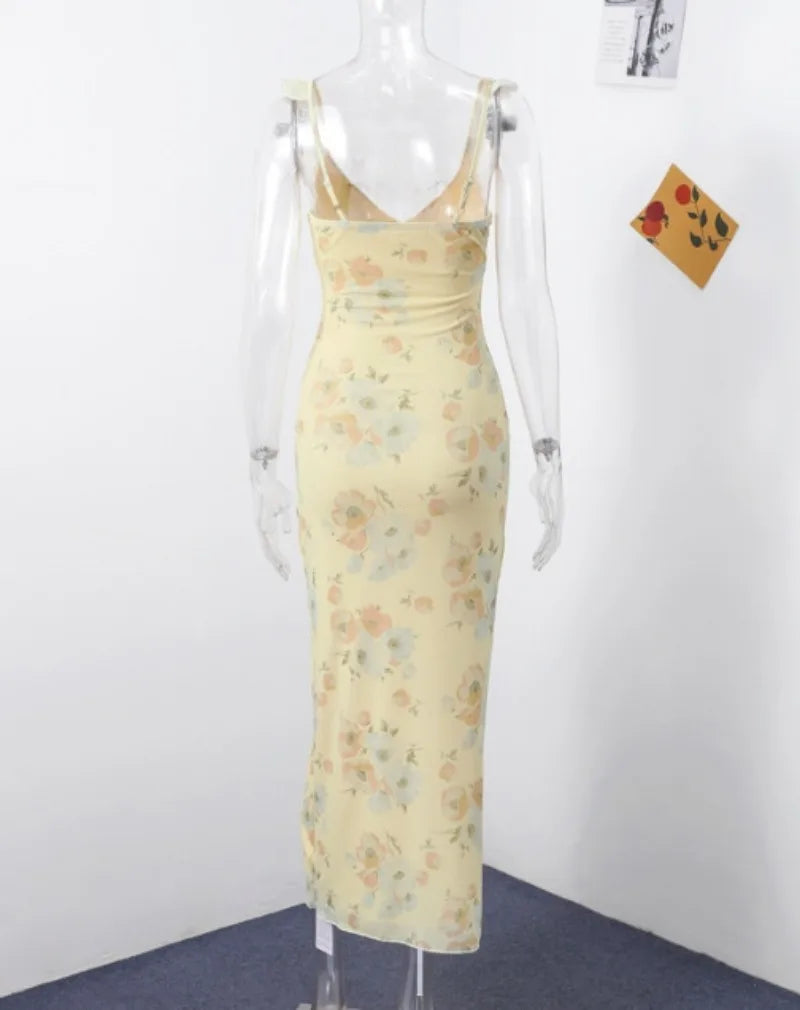 Sexy Summer Floral Dress – Sleeveless Backless 2025