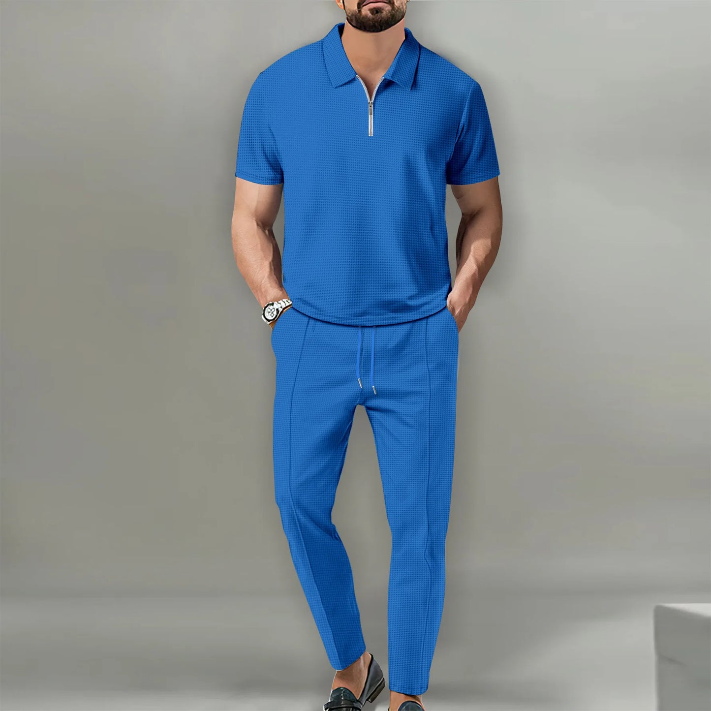 Men's 2-Piece Polo Set – Casual & Breathable 2025