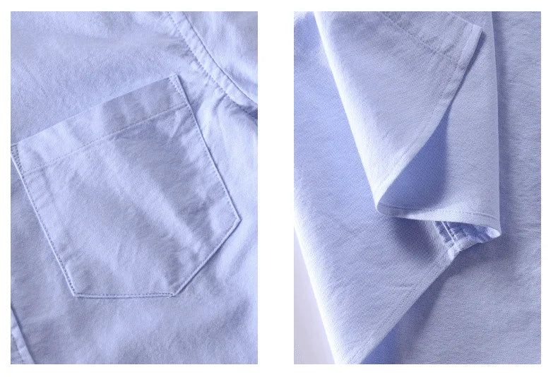 Men’s cotton Oxford shirt, stand collar, casual, comfortable white