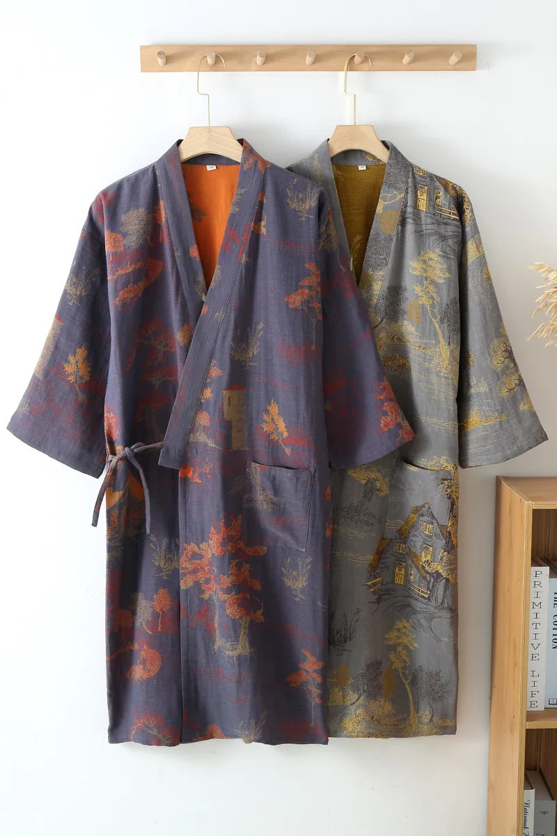 Men's Cotton Kimono Robe – Spring Roomwear
