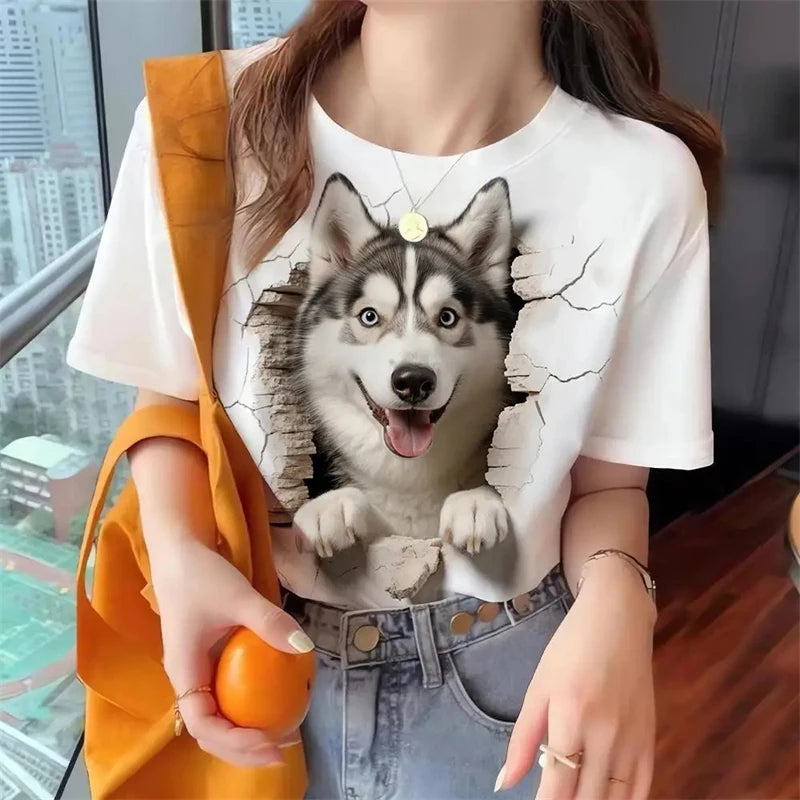 Cute Animal Print Women's Oversized Tee