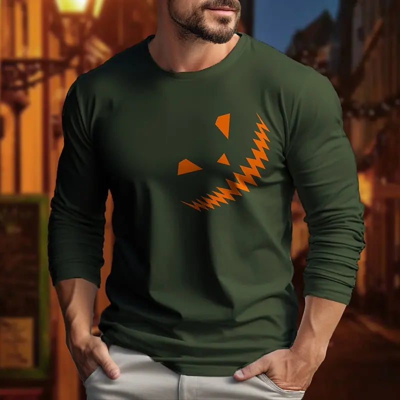 Men's Helloween 3D Graphic Long Sleeve T-Shirt