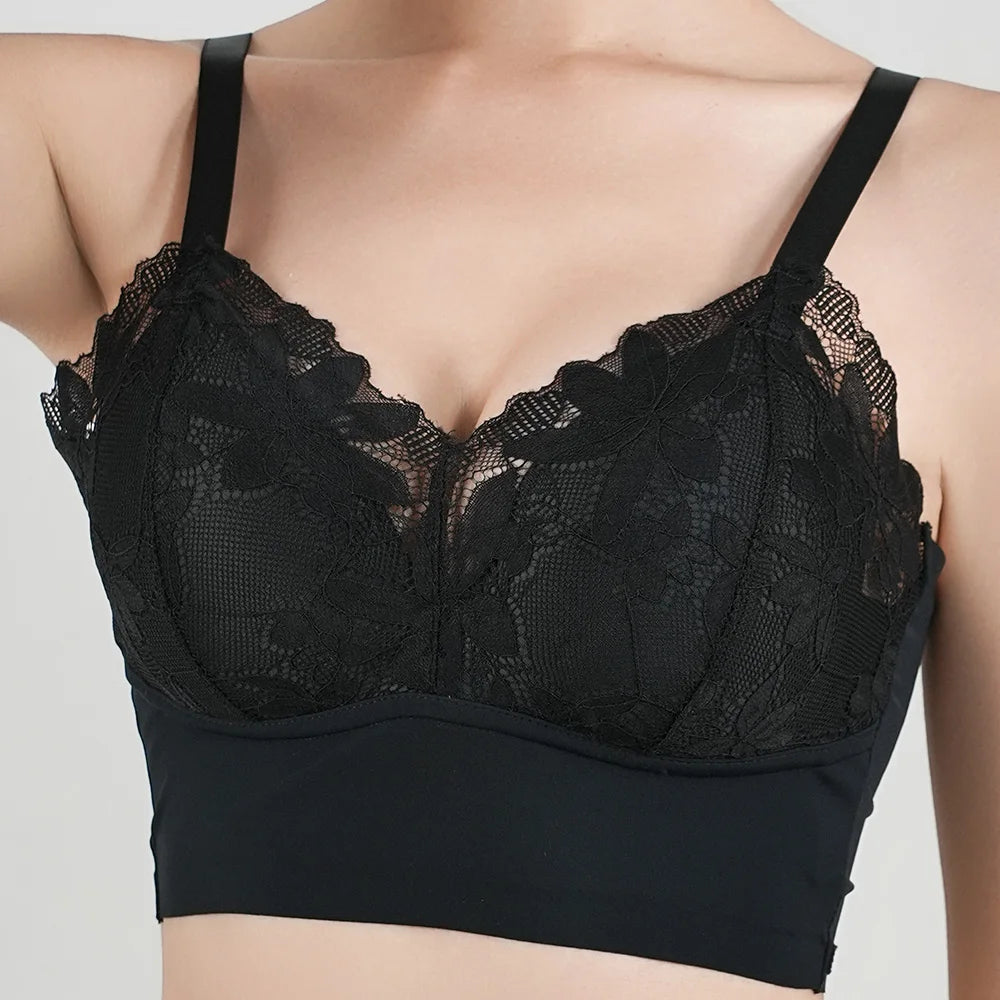 Wireless Lace Bra Adjustable Plus Small Large Cups