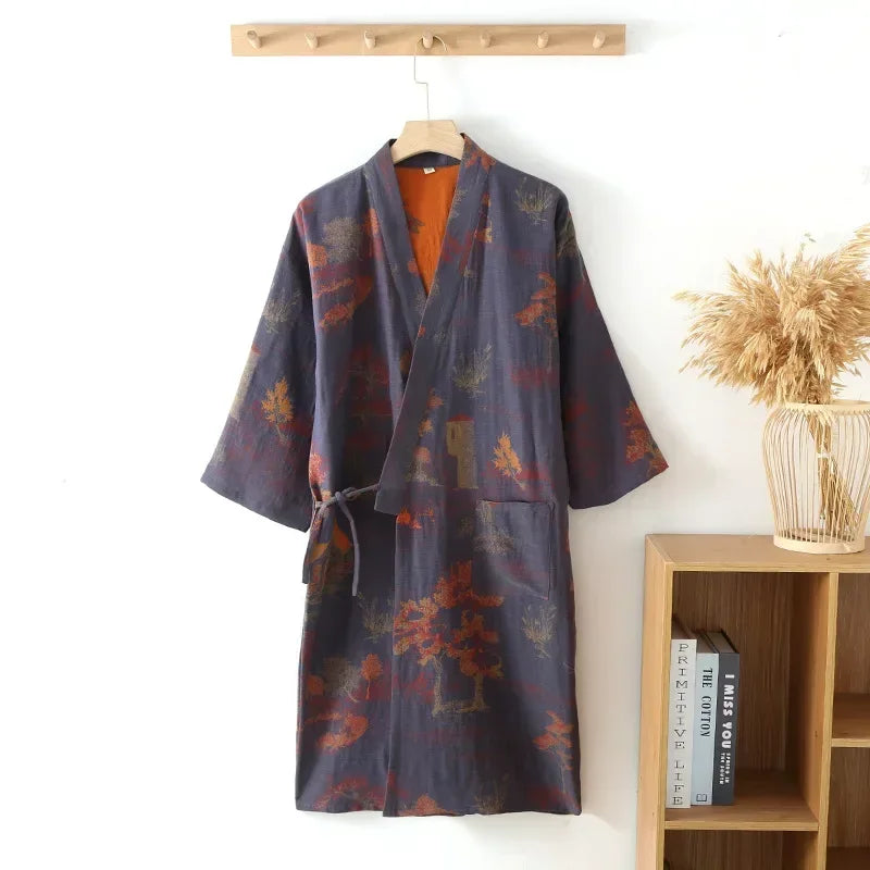 Men's Cotton Kimono Robe – Spring Roomwear