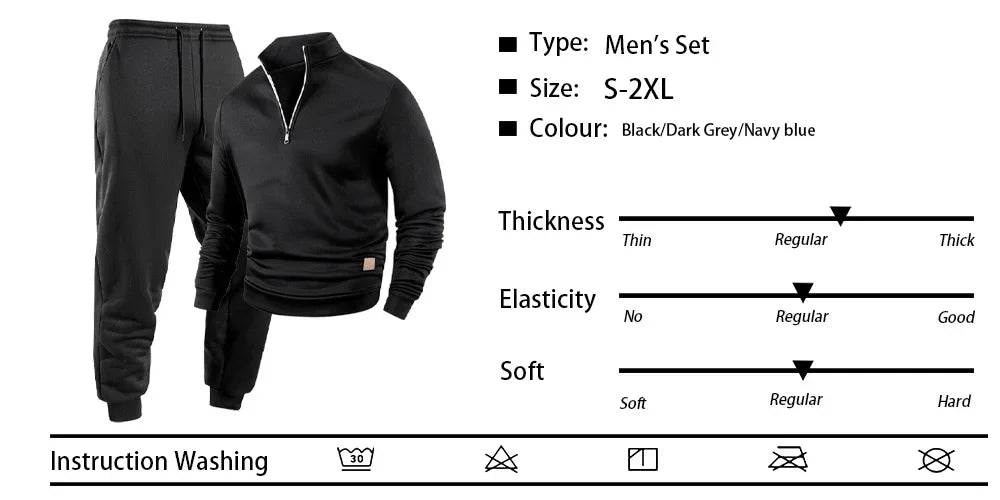 Men's Casual Tracksuit 2-Piece – Pullover & Pants 2025