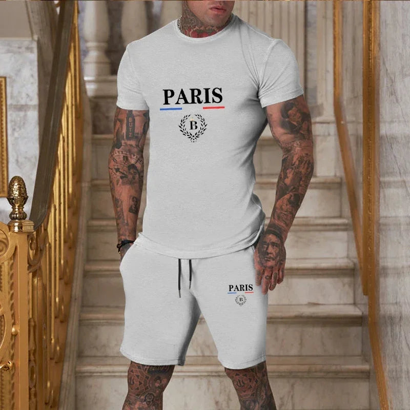 Men's Summer 2-Piece Set Sportswear – T-Shirt & Shorts