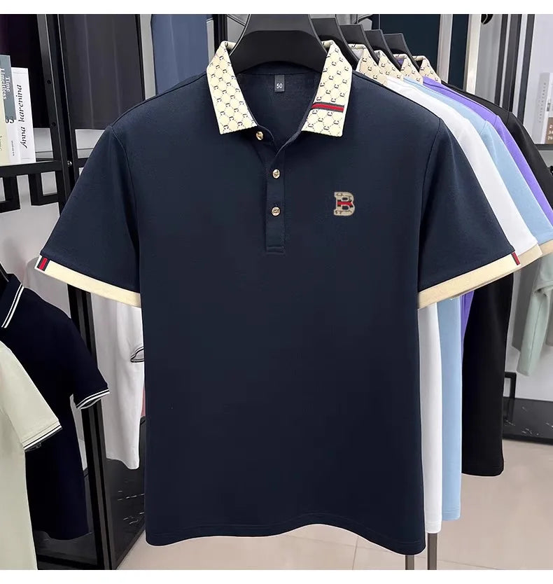 Luxury B letter polo shirt men summer fashion
