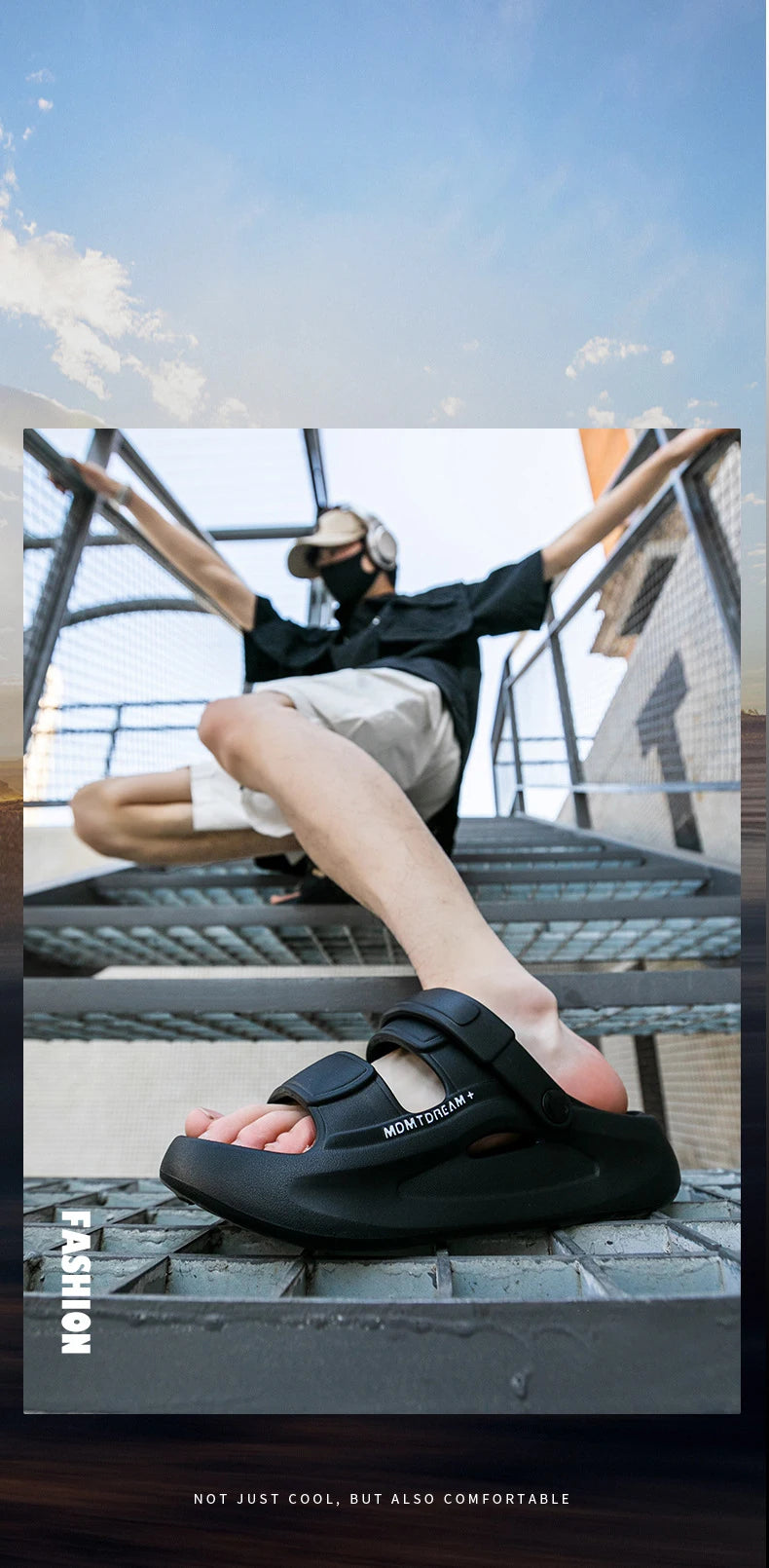 Men Sandals, Fashion, Sports, Comfortable, Soft, Beach, Street, EVA