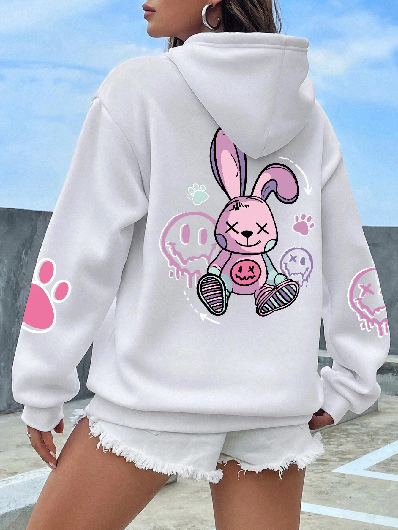Women Hip Hop Oversize Hoodie Street Fleece Sweatshirt