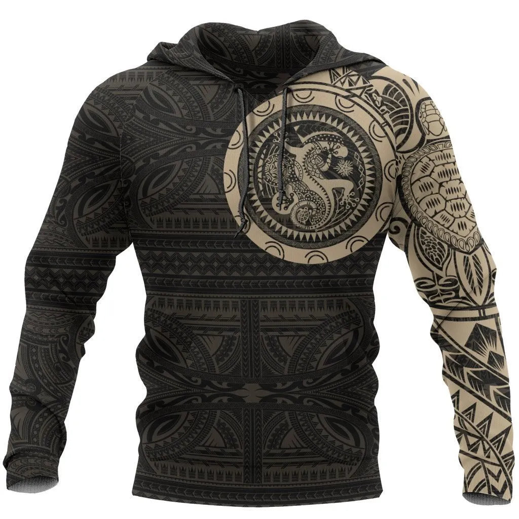 Men's 3D Wolf & Dragon Tattoo Hoodie  Retro Vintage Unisex Sweatshirt