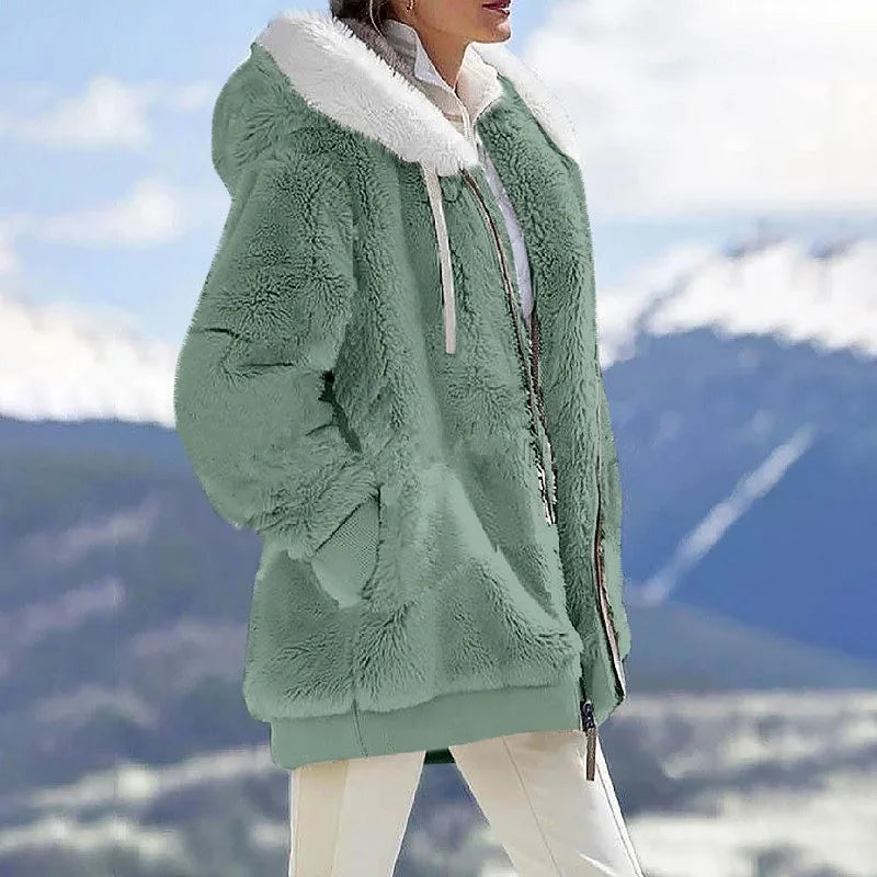 Women's Winter Hooded Fleece Coat