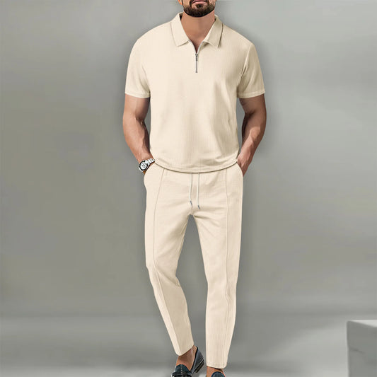 Men's 2-Piece Polo Set – Casual & Breathable 2025