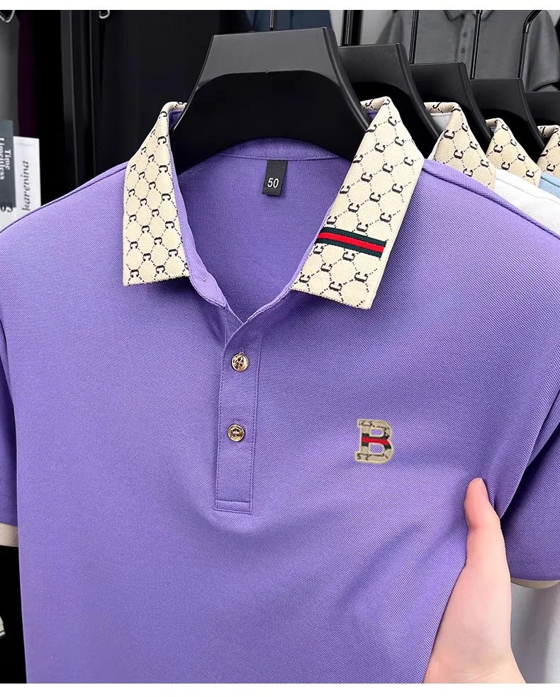 Luxury B letter polo shirt men summer fashion