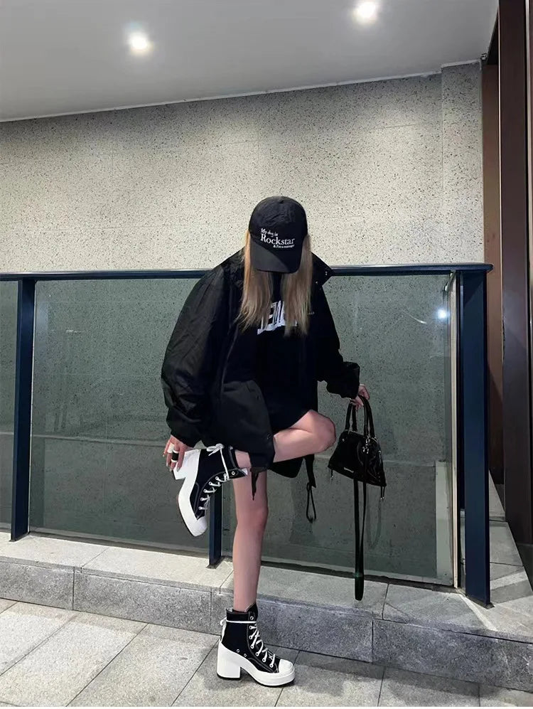 Stylish women’s platform canvas sneakers for casual fashion