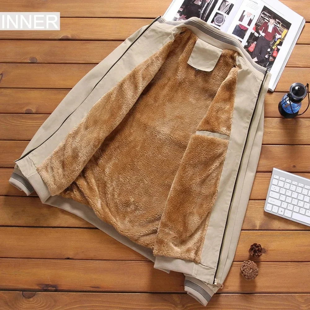 Men's Jacket Winter Coat Casual, Warm Thickened Zipper Large Cold-proof