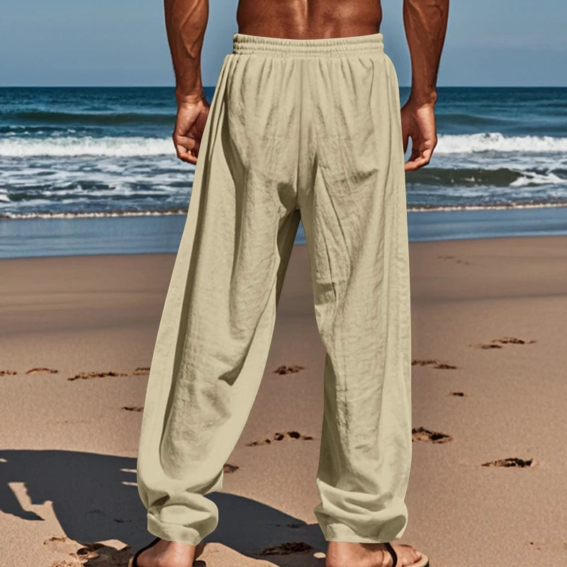 Men's Autumn Hip-Hop Cotton Linen Loose Casual Outdoor Sports Pants