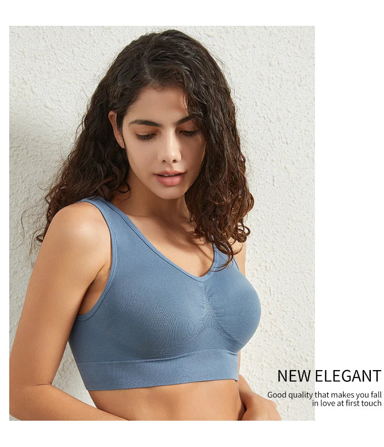 Seamless sports bra women, padded yoga running underwear