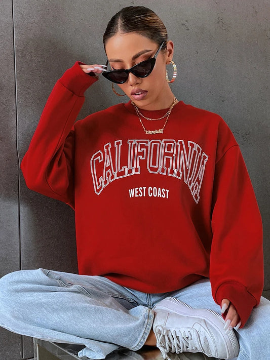 Korean Trend Women’s California Hoodie – Long Sleeve Pullover