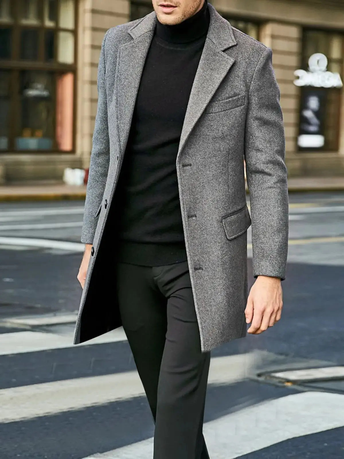 Men's Autumn Jacket, Lapel Coat, Casual Windbreaker, Winter Outerwear